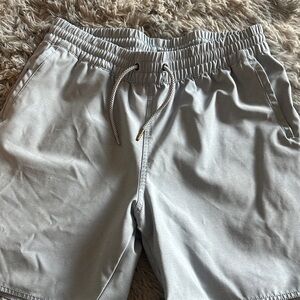 Men's Light Gray Athletic Shorts with Drawstring